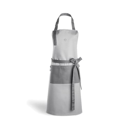 SPRINGLANE verstellbare Kochschürze 100% Baumwolle, Küchenschürze mit zwei Taschen und praktischem Karabiner - Grau image
