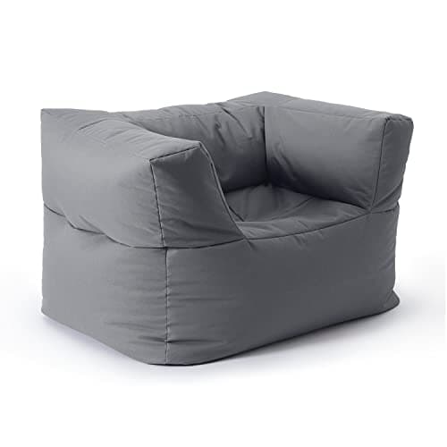 Lumaland Sitzsack-Lounge Modular Sessel | Einfach erweiterbares & leichtes Sofa | Waschbare & Wasserfeste Sitzmöbel für Innenräume & Garten | Indoor & Outdoor Sitz-Garnitur | 96x72x70 cm [Grau] image