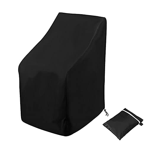 Ricyea Gartenstühle Abdeckung, Schutzhülle für Stapelstühle Winterfest Abdeckhaube Gartenstuhl Stuhlüberzug UV-Beständig Abdeckhülle für Gartenmöbel, 64x64x70/120 cm image