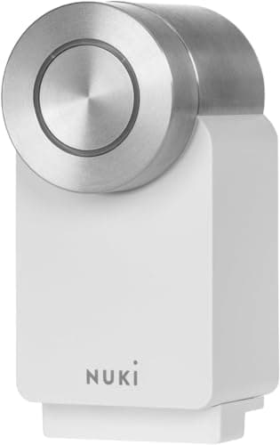 Nuki Smart Lock Pro (4. Generation), smartes Türschloss mit WLAN und Matter für Fernzugriff, elektronisches Türschloss macht das Smartphone zum Schlüssel, mit Akku Power Pack, Weiß image