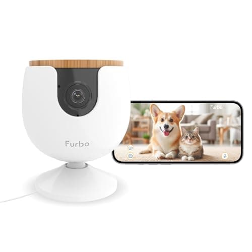 Furbo Mini Haustierkamera [Basic]: Kleine Kamera, große Sicherheit & Seelenfrieden | Kompakte intelligente Kamera, Farbnachtsicht, 2-Wege-Audio, Bell- oder Miauen-Alarm, mit Handy-App, Innenkamera image
