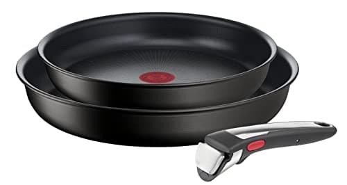 Tefal Ingenio Unlimited On 3-teiliges Pfannenset abnehmbarer Griff, 24/28 cm, platzsparend, stapelbar, Pfannenset Induktion mit Antihaftversiegelung, einfache Handhabung und Reinigung, L39591 image