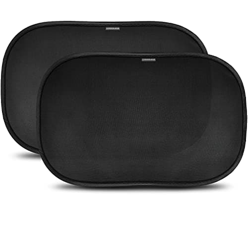 CARAMAZ Sonnenschutz Auto Baby mit UV Schutz Zertifiziert - Opti-Dark - Sonnenschutz Auto Saugnapf - Sonnenschutz Auto Seitenscheibe - Autofenster Sonnenschutz Kinder - Verdunklung 51x31cm, 2 Stück image