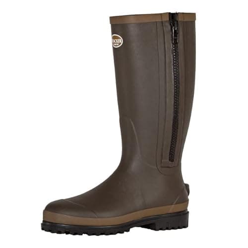 TRACKER Neopren Gummistiefel, Jagdstiefel Winter, thermo gefüttert, für Herren & Damen, mit Reißverschluss, wasserdicht, Größe 44 image
