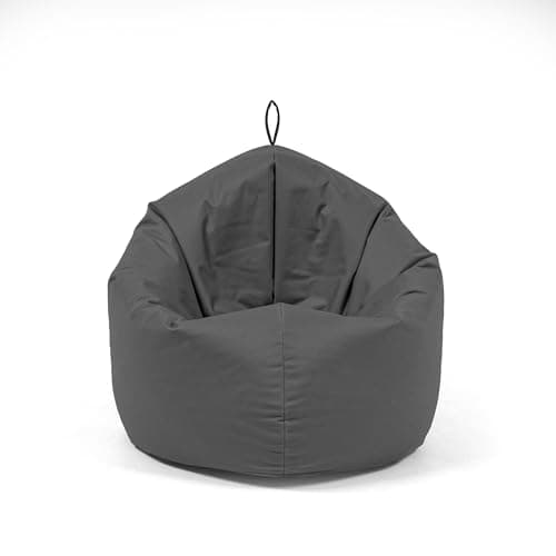 Nadimaideal Sitzsack 2 in1 Funktionen für Kinder & Erwachsene | Indoor & Outdoor | Gaming Sitzsack - Sitzkissen -Komfortabler Beanbag | Füllung EPS Perlen (Anthrazit, L -Durchmesser: 125 cm) image