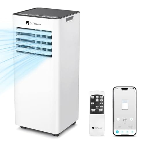 DR.PREPARE Mobiles Klimagerät 9000 BTU mit APP, 4 in 1 Mobile Klimaanlage mit Abluftschlauch, Kühlen&Ventilieren&Entfeuchten, Ventilator & Schlafmodus mit Fernbedienung, Kühlt bis zu 30m², 1-24H Timer image