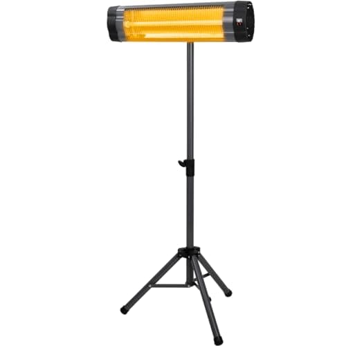 Heidenfeld Infrarot Heizstrahler IH100 | 𝟑 𝐉𝐀𝐇𝐑𝐄 𝐆𝐀𝐑𝐀𝐍𝐓𝐈𝐄 - 2500 Watt - Fernbedienung - Stativ - Schutzhülle - Heizstrahler Terrasse - Infrarotstrahler - Wickeltischstrahler (IH100) image