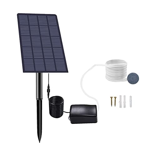 Irishom Solar Teichbelüfter Solarbetriebenes Luftpumpe Set, 2.5 W Solarpanel 48 l/h Luft, Gartenteich Belüftung Sauerstoffpumpe für den Fischteich im Gartenfischbecken, Aquarium Luftpumpe image