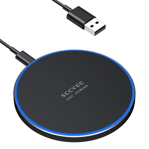 Wireless Charger 20W Max Schnelles Kabellosen Ladepad Induktions Ladegerät Kompatibel mit Samsung Galaxy S23/S22/S21/S20/S10, Kompatibel mit iPhone 12/13/14/15 Serie image