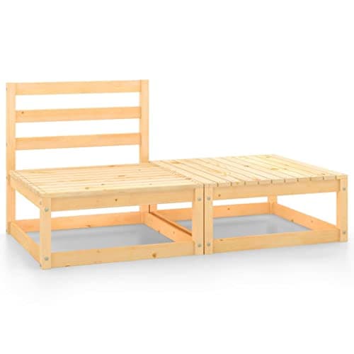 vidaXL Garten Lounge Set 2-TLG., Gartenmöbel Set Sitzgruppe für Garten Terrasse Balkon, Modular Sofa Garnitur Loungemöbel, Kiefer Massivholz image