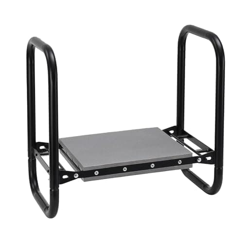 Kniebank für Gartenarbeit, 25cm Breiter Gartenhocker mit 5cm dickem Komfortkissen, 180kg Kapazität, faltbare Multifunktionsbank für Gartenarbeit Gartenbank - für Senioren, Frauen, Männer/Schwarz image