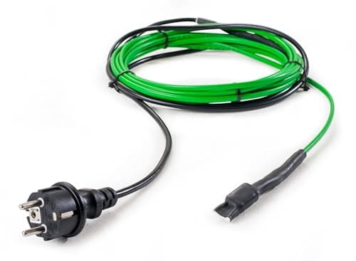 Frostschutz vorgefertigt stromsparend eisfrei Heizkabel Heizband 10 W/m mit Stecker und Thermostat 2-135m frostfrei für Rohr Dachrinne Photovoltaik Tränke Wasserbehälter, Länge:4.00m image
