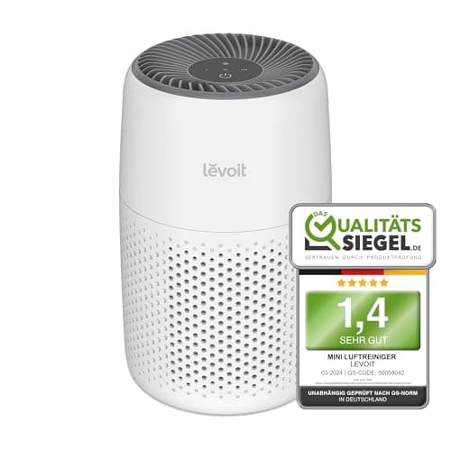 Levoit Luftreiniger Allergiker mit Aromatherapie, HEPA Luftfilter gegen Schimmel, Staub und Tierhaare bis zu 0,3 µm für Schlafzimmer, 7 Watt Energiesparend, 3 Geschwindigkeiten, 25dB, Weiß image