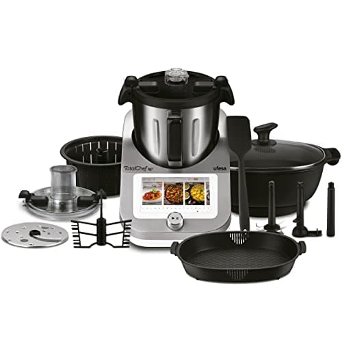Ufesa TotalChef RK7 Küchenmaschine mit WLAN, Multifunktions Küchenroboter mit Kochfunktion, Kochroboter 30 Funktionen, 4.5L, 7-Zoll-Touchscreen, Interaktives Rezeptbuch, Amazon-Exklusiv,Silber / Weiss image