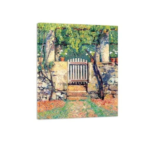 OZPWBVY Leinwandbilder für Wohnzimmer-Berühmte Gemälde Reproduktion-Wandbilder-Tor zum Gemüsegarten-Poster Fertig zum Aufhängen 30x35cm12x13in Gerahmt image