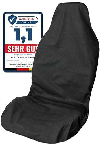 LIONSTRONG® Autositzschoner Vordersitz universell kompatibel [WASSERDICHT] - Autositzbezüge Vordersitze - Sitzschoner Sitzbezüge Auto - Autositz Sitzschutz - Werkstattschoner - Polyester image