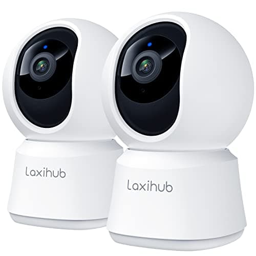 LAXIHUB Hundekamera mit App 2K/3MP HD Kamera Überwachung Innen 2,4 GHz, Hundekamera Nachtsicht Innenkamera WLAN 2-Wege-Audio Haustierkamera Bewegungs- & Geräuscherkennung, 2PC image