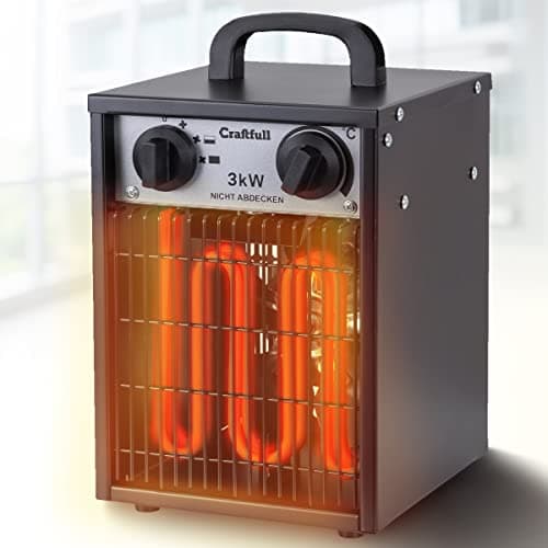 Craftfull elektrischer Heizlüfter Bauheizer HL200 | 𝟑 𝐉𝐀𝐇𝐑𝐄 𝐆𝐀𝐑𝐀𝐍𝐓𝐈𝐄 - 3000 Watt - Elektroheizer - Heizgerät elektrisch - Elektroheizung - Elektroheizkörper - Bis 30 m² (3000 Watt) image