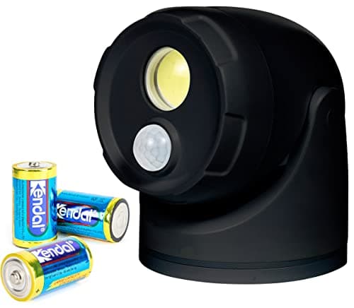 Northpoint LED Batterie Spot Strahler Außenwandstrahler Flutlicht mit Bewegungsmelder und Erdspieß 5000K neutralweiß 450 Lumen mit Timer inkl. D-Batterien image
