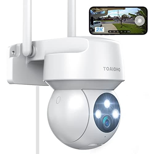 Überwachungskamera Aussen - Kamera Überwachung Aussen Wlan IP Kamera Outdoor Kabel Außenkamera WiFi PTZ Outdoor Camera Dome Homekit Aussen kamera Videoüberwachung Kamera mit Farbige Nachtsicht IP66 image