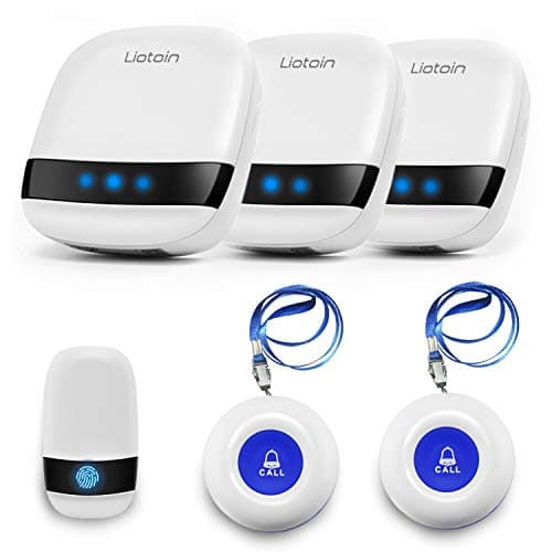LIOTOIN Notrufknopf für Senioren Notruf Kabellos Notfallknopf Hausnotruf für Senioren SOS Alarm Notruf Knopf Wasserdicht Pflegeruf Set 3 Sender 3 Empfänger image