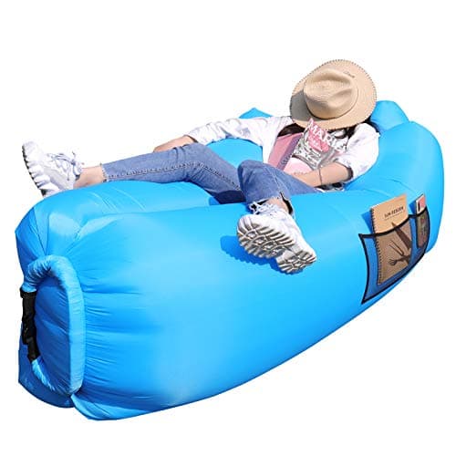 AngLink Luftsofa, 2022 Neu Kissenentwurf Wasserdichtes Aufblasbares Sofa Air Lounger mit 2 Lufteinlass Laybag Outdoor Sofa mit Tragebeutel für Camping Stuhl, Park, Strand, Hinterhof image