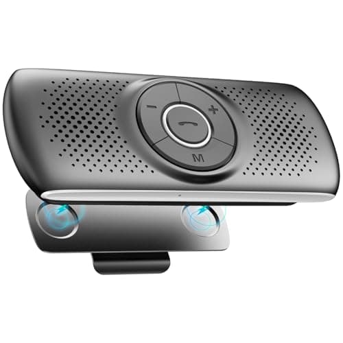 AGPTEK Freisprecheinrichtung für Auto, Bluetooth 5.0, integriertes Mikrofon, mit Clip für GPS, Musik, TF-Kartenslot, automatische Wiederverbindung, Lautsprecher, Auto, IOS Siri & Google Assistant image