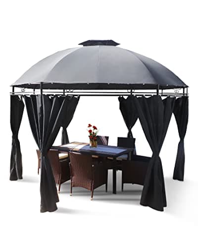 Swing & Harmonie Luxus Pavillon mit LED Beleuchtung - Hochwertiges Gartenzelt - Robustes Partyzelt - Wasserabweisender Gartenpavillon - (anthrazit) image