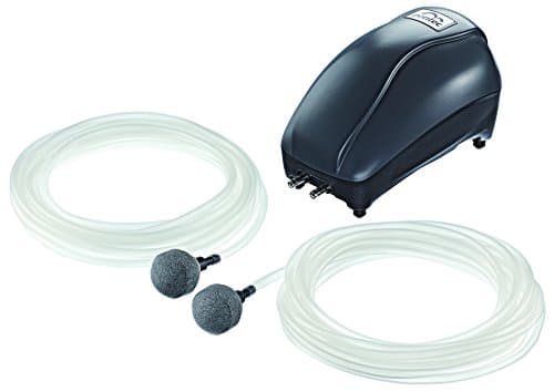Pontec PondoAir Set 200 - Luftpumpen-Set zur Sauerstoffversorgung von Flora und Fauna / Teichbelüfter für den Einsatz an Teichen bis 2.000 l, Schwarz image