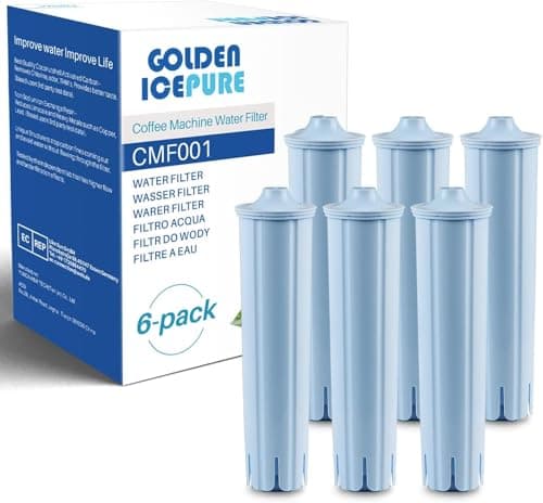 GOLDEN ICEPURE NSF-zertifizierter vollautomatischer Kaffeemaschinen-Wasserfilter-Ersatz für Jura® Blue Filterpatrone, kompatibel mit ENA®, Packung mit 6 (Nicht für E6, E8) image