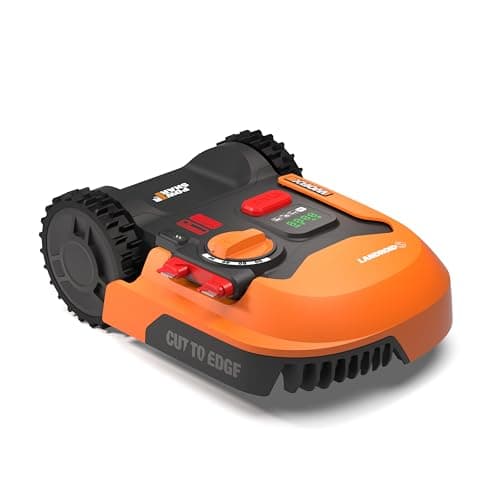 WORX Landroid WR169E Mähroboter mit Begrenzungskabel für Gärten bis 300m² - AIA Navigation - App Steuerung, WLAN, Bluetooth - Cut-to-Edge - 16 cm Schnittbreite - 30-60 mm Schnitthöhe image