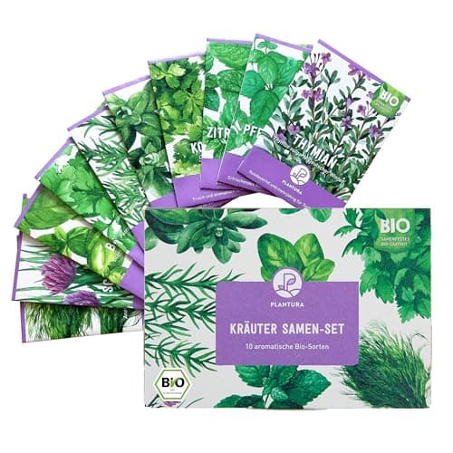Plantura Bio-Kräuter Samen-Set, samenfestes Bio-Saatgut für Topf & Beet, mit 10 Sorten image