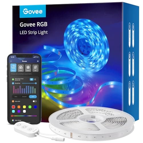 Govee WiFi LED Strip 5m, Smart RGB LED Streifen, App-steuerung, Musik Sync, Funktioniert mit Alexa und Google Assistant, Farbwechsel DIY Deko für Schlafzimmer Wohnzimmer image