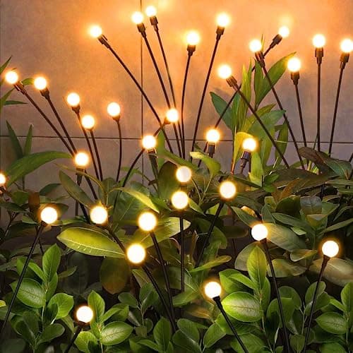 YJFWAL Firefly Solar-gartenlichter Außen 2 Stück Glühwürmchen Lichter image