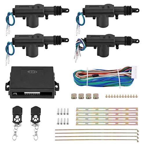 Zentralverriegelung Nachrüsten Kit Zentralverriegelung Universal Auto Türschloss Keyless Entry System mit 2 Klappschlüssel, Fernbedienung, Kit mit Kofferraum-Entriegelungsknopf image