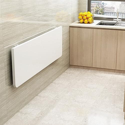 RELOVE Esstisch für Küche, faltbar, unsichtbar, schwimmender Computer-Schreibtisch, Schminktisch für Haus, Wäsche-Werkbank, Wandtisch klappbar (60 x 30 x 1,6 cm, weiß) image