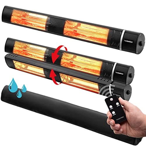 Heidenfeld Infrarot Heizstrahler IH110 | 𝟑 𝐉𝐀𝐇𝐑𝐄 𝐆𝐀𝐑𝐀𝐍𝐓𝐈𝐄 - 3000 Watt - Fernbedienung - Infrarotheizung - Elektroheizung - Infrarotstrahler - Terrassenheizer - Terrassenstrahler image