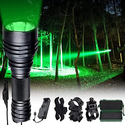 VASTFIRE 500-Yard Taschenlampe Grün für Jagd, Superhelles 1200 Lumen -Jagdlicht Wasserdichtes Jagdtaschenlampen-Set für Wildschwein-, Kaninchen-, Kojoten- und Wildschweinjäger image