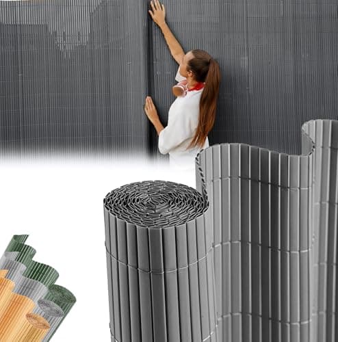 STREND PRO PVC Sichtschutzmatte für Garten, Terrasse | Antrazit | 2m Hoch, 3m Länge | Wetterfester Sichtschutzzaun für Privatsphäre und Windschutz | Gartensichtschutz ohne Bohren, Gartenzaun image