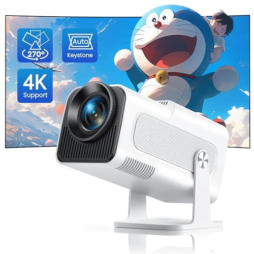 Mini Beamer 4K Unterstützung, 【Auto Keystone】 Full HD 1080P Beamer Heimkino, TOPTRO Projektor Klein Tragbarer LED Video Beamer 20000 Lumens mit 270°drehbar, WiFi6, Bluetooth, Zoom image