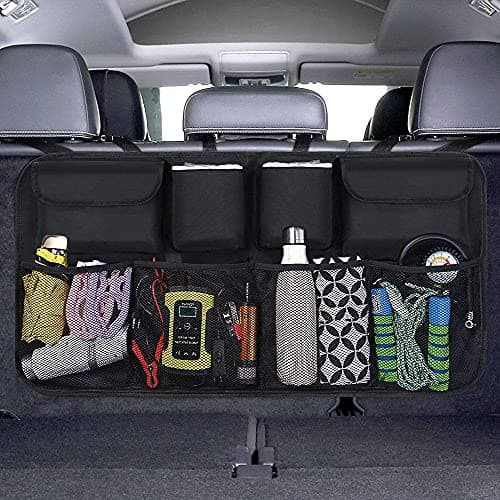 URAQT Kofferraum Organizer, Auto Aufbewahrungstasche, Kofferraumtasche, Wasserdichten Taschen mit Starkes elastisches, Zauberstabstruktur für SUV, Schwarz image