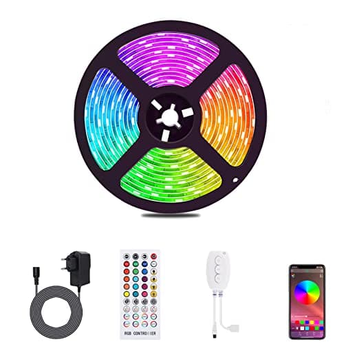 ALED LIGHT Bluetooth LED Streifen, 5050 5M RGB LED Stripes Licht Smart-Telefon Kontrolliertes RGB Lichtschläuche LED Lichtband 12V für Haus, Garten, Dekoration image