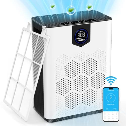 WIFI Luftreiniger Allergiker mit HEPA 14 Washbarer Filter, CADR 300m³/h für 120㎡ Wohnung Raucherzimmer, Luftfilter mit APP Steuerung, Timer, Air Purifier gegen Schimmel, Staub, Gerüche, Tierhaaren image