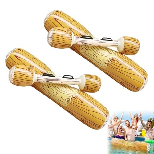 YANGUN Aufblasbare Pool Spielzeug Erwachsene Battle Log Raft, 2 Sets Aufblasbares Wasserspielzeug mit Aufblasbare Kampfbalken, Wassersportspiele Float Spielzeug für Sommer im Freien, Poolparty, Beach image