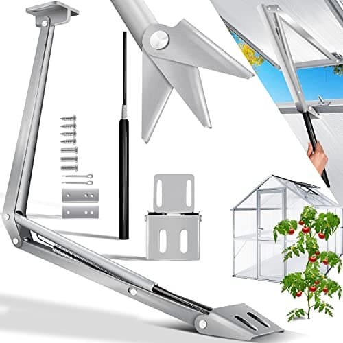 KESSER® Automatischer Fensteröffner für Gewächshaus 7,5 kg Hubkraft 45cm Öffnungshöhe stufenloser Öffnungswinkel Fensterheber automatisches Öffnen und Schließen durch Temperatursteuerung image