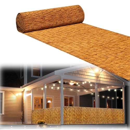 BZCKBZ Natürlicher Schilfrohrmatte Schilfzaun 100/120/130 cm X 100–1000 cm Sichtschutzzaun Dekorativer Zaun Für Gartenzaun-Teiler Im Hinterhof image